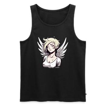 Anime alternatif Angel Girl - Débardeur bio Premium Homme - noir - Devant - AI Model Male 178 light (178cm)