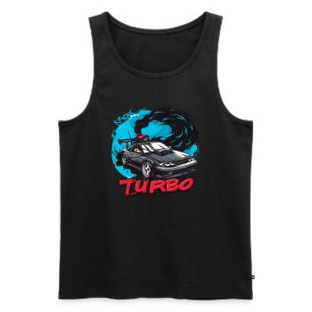 Japanese Sport Car: JDM Turbo Tuning - Men's Premium Organic Tank Top - black - Front - Michal (187cm)