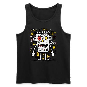 Abstract Funny Pop Art -- Monster - Men's Premium Organic Tank Top - black - Front - Michal (187cm)