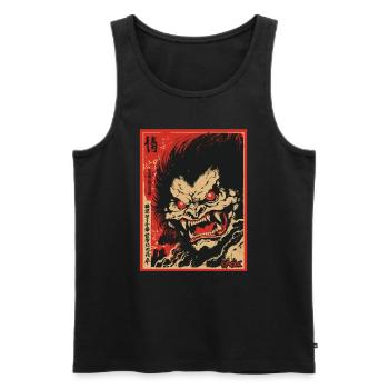 Parodie japanischer Yokai-Fantasy-Film - Männer Premium Bio Tank Top - Schwarz - Vorne - AI Model Male 178 light (178cm)