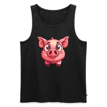 Bébé truie cochon cochon cochon - Débardeur bio Premium Homme - noir - Devant - AI Model Male 178 light (178cm)