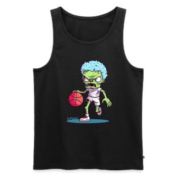 Funny Candy Colors Zombie Basketball Player - Men's Premium Organic Tank Top - black - Front - Michal (187cm)