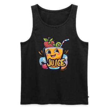 Chibi Kawaii Funny Fruit Juice - Men's Premium Organic Tank Top - black - Front - AI Model Male 178 light (178cm)