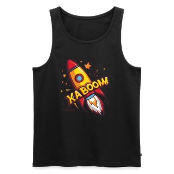 Le lancement de la fusée Ka-Boom de dessin animé fou et drôle - Débardeur bio Premium Homme - noir - Devant - Michal (187cm)