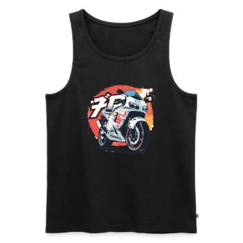 Super Japan Sport Moto de course - Débardeur bio Premium Homme - noir - Devant - AI Model Male 178 light (178cm)