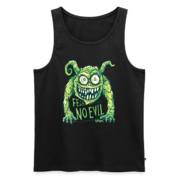 Fear No Evil: Funny Cartoon Monster - Men's Premium Organic Tank Top - black - Front - Michal (187cm)