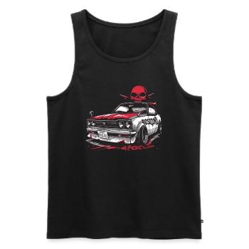 Course sur route japonaise : Bosozuko JDM Retro Car - Débardeur bio Premium Homme - noir - Devant - AI Model Male 178 light (178cm)