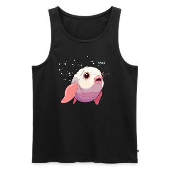 Ein Blob-ähnlicher Fisch - Männer Premium Bio Tank Top - Schwarz - Vorne - AI Model Male 178 light (178cm)