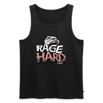 Anger, angry face, intense expression - Men's Premium Organic Tank Top - black - Front - AI Model Male 178 light (178cm)