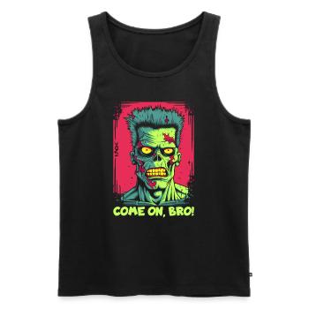 Allez, mon frère, le frère punk zombie - Débardeur bio Premium Homme - noir - Devant - Michal (187cm)
