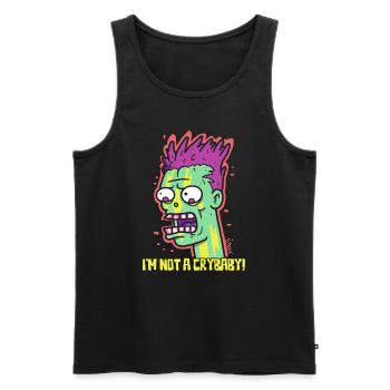 Cartoon-Zombie: Die weinerliche Mimose - Männer Premium Bio Tank Top - Schwarz - Vorne - AI Model Male 178 light (178cm)