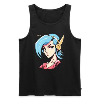 Cool wings and a calm anime girl - Men's Premium Organic Tank Top - black - Front - Michal (187cm)