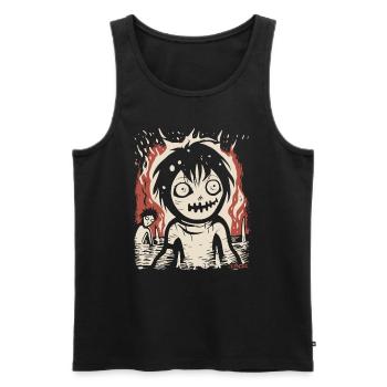 Willkommen im Horror Platz, demotivierend positiv - Männer Premium Bio Tank Top - Schwarz - Vorne - Michal (187cm)