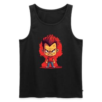 Lustiger wütender Schuljunge in der Schule - Männer Premium Bio Tank Top - Schwarz - Vorne - Michal (187cm)