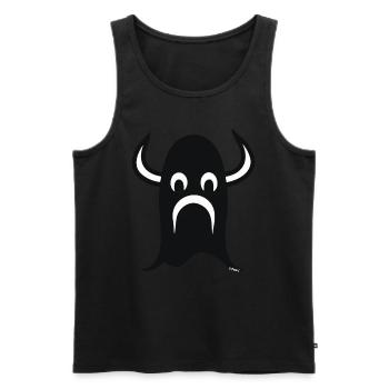Viking Cartoon Face Helmet - Men's Premium Organic Tank Top - black - Front - Michal (187cm)