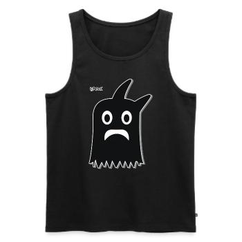 Black Funny Cartoon Ghost - Men's Premium Organic Tank Top - black - Front - AI Model Male 178 light (178cm)