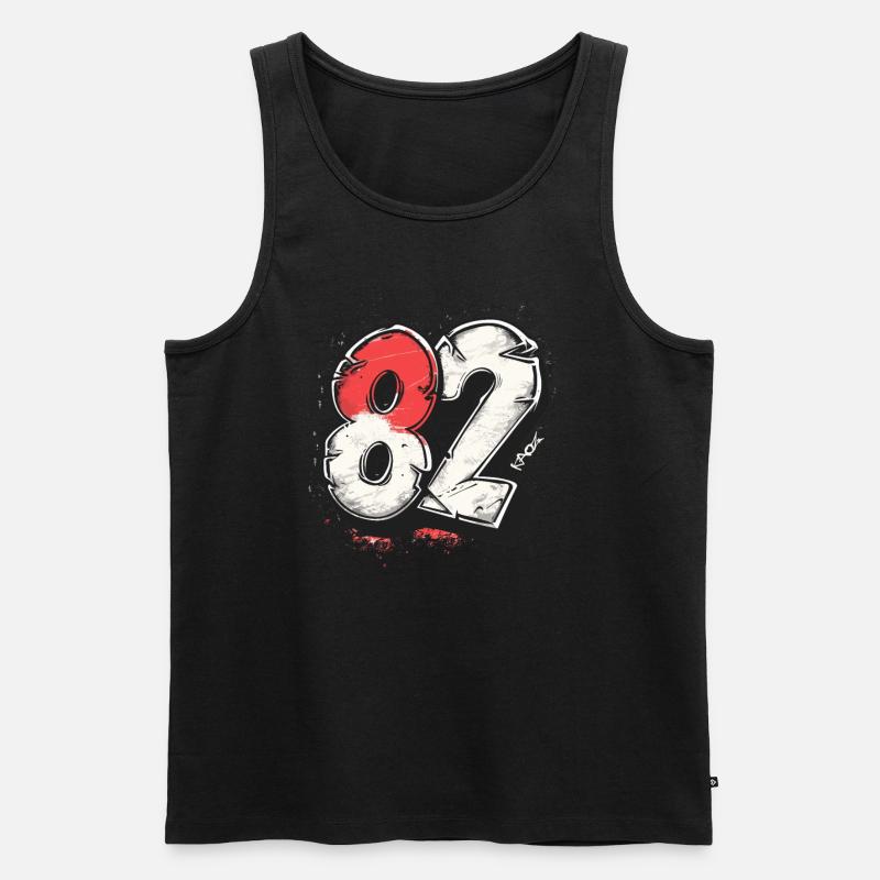 Nummer 82 oder 1982 - Männer Premium Bio Tank Top - Schwarz