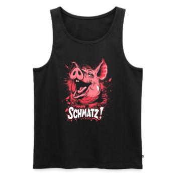 Coquine Petit Cochon Rose Bisous Smack - Débardeur bio Premium Homme - noir - Devant - AI Model Male 178 light (178cm)