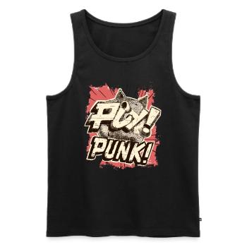 Cartoon Punk Schwein - Männer Premium Bio Tank Top - Schwarz - Vorne - AI Model Male 178 light (178cm)