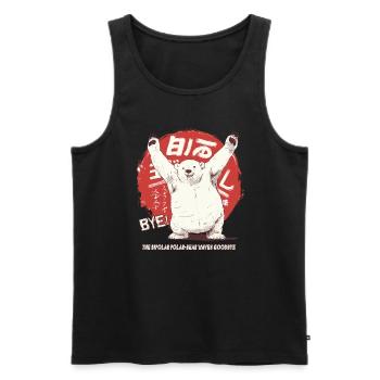 Der bipolare Polarbär Eisbär winkt zum Abschied - Männer Premium Bio Tank Top - Schwarz - Vorne - AI Model Male 178 light (178cm)