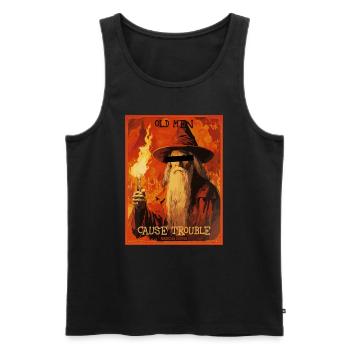 Alte Männer stiften Ärger: Magie Magier Edition - Männer Premium Bio Tank Top - Schwarz - Vorne - AI Model Male 178 light (178cm)