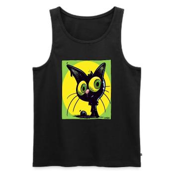 Die coolste und beste Katze - Männer Premium Bio Tank Top - Schwarz - Vorne - Michal (187cm)