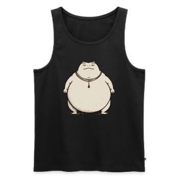 Big Thick Sumo Toad Frog, Sumo Wrestler - Men's Premium Organic Tank Top - black - Front - Michal (187cm)