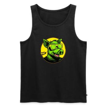 Das coolste Schwein, yo - Männer Premium Bio Tank Top - Schwarz - Vorne - AI Model Male 178 light (178cm)