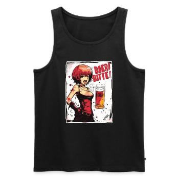 Beer Tent Punk Anime Girl, Beer Please - Men's Premium Organic Tank Top - black - Front - Michal (187cm)