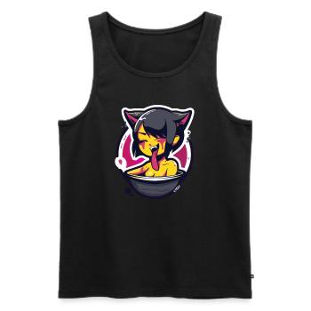 Anime kitten girl at bath day - Men's Premium Organic Tank Top - black - Front - AI Model Male 178 light (178cm)