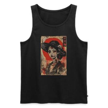 Zombiefied Zombie Elegance : une dame vintage - Débardeur bio Premium Homme - noir - Devant - Michal (187cm)