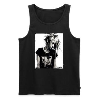Punk Girl - Men's Premium Organic Tank Top - black - Front - Michal (187cm)