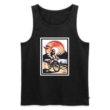 The loneliness of the racing cyclist - Men's Premium Organic Tank Top - black - Front - AI Model Male 178 light (178cm)