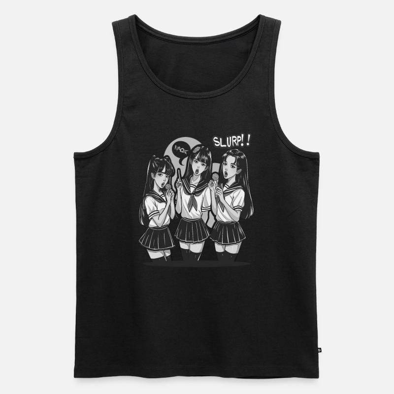 Anime Mädchen Design - Männer Premium Bio Tank Top - Schwarz