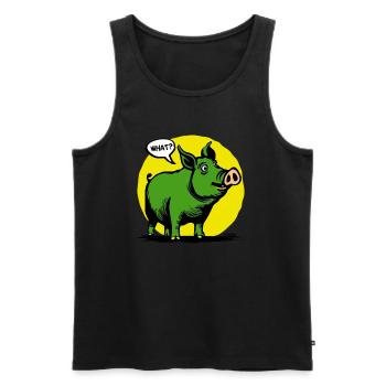 Yellow and green funny pig, huh? - Men's Premium Organic Tank Top - black - Front - AI Model Male 178 light (178cm)