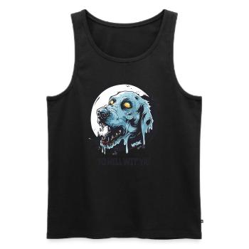 Zombie Hell Dog To hell with you - Men's Premium Organic Tank Top - black - Front - Michal (187cm)