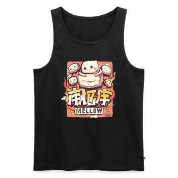 Guimauves douces de style kawaii - Débardeur bio Premium Homme - noir - Devant - Michal (187cm)