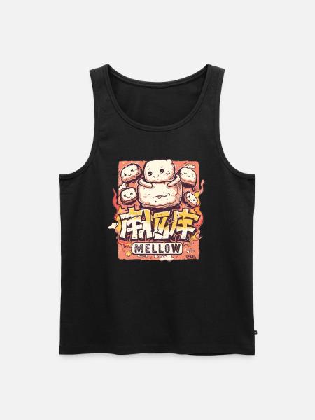 Gentle kawaii-style marshmallows - Men's Premium Organic Tank Top - black