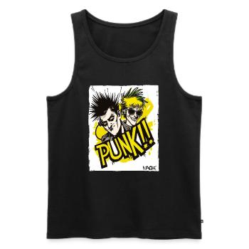 Dessin animé cool sur la musique punk, espèce de punk ! - Débardeur bio Premium Homme - noir - Devant - Michal (187cm)