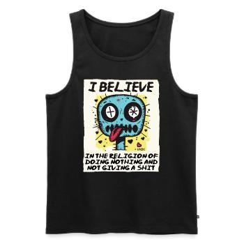 Religiöser Gläubiger im Nichtstun - Männer Premium Bio Tank Top - Schwarz - Vorne - Michal (187cm)