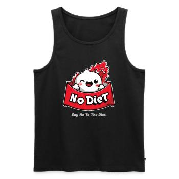 Dites non aux régimes : manger en s’amusant - Débardeur bio Premium Homme - noir - Devant - Michal (187cm)