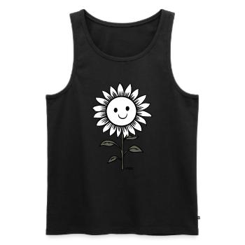 Tournesol joyeux - Débardeur bio Premium Homme - noir - Devant - Michal (187cm)