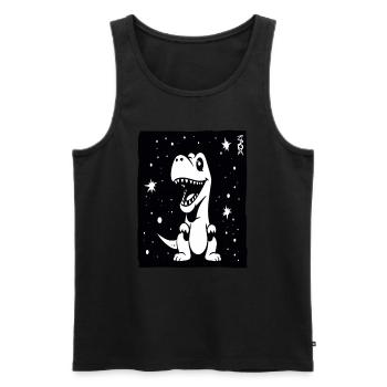 Einige Sterne und ein niedlicher Dino - Männer Premium Bio Tank Top - Schwarz - Vorne - Michal (187cm)