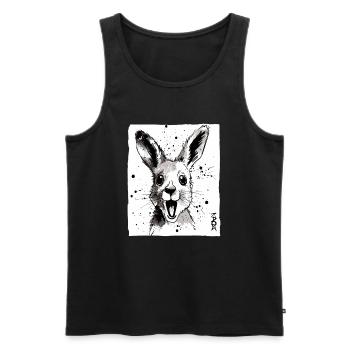 Ink and Kangaroo - Men's Premium Organic Tank Top - black - Front - AI Model Male 178 light (178cm)