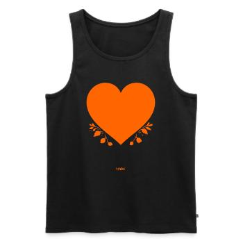 Das orangefarbene Herz - Männer Premium Bio Tank Top - Schwarz - Vorne - Michal (187cm)