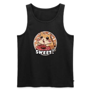 A super cute and cute hamster - Men's Premium Organic Tank Top - black - Front - AI Model Male 178 light (178cm)