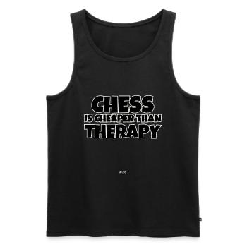 Chess is cheaper than therapy - Men's Premium Organic Tank Top - black - Front - Michal (187cm)