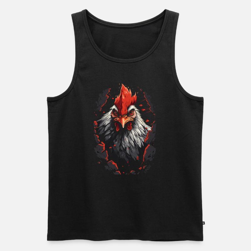 Durch Wände brechen: starker Hahn - Männer Premium Bio Tank Top - Schwarz