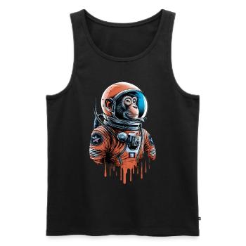 Weltraumaffe Erkundet Das Universum - Männer Premium Bio Tank Top - Schwarz - Vorne - AI Model Male 178 light (178cm)