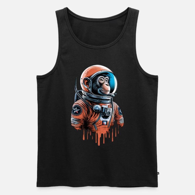 Le singe de l’espace explore l’univers - Débardeur bio Premium Homme - noir